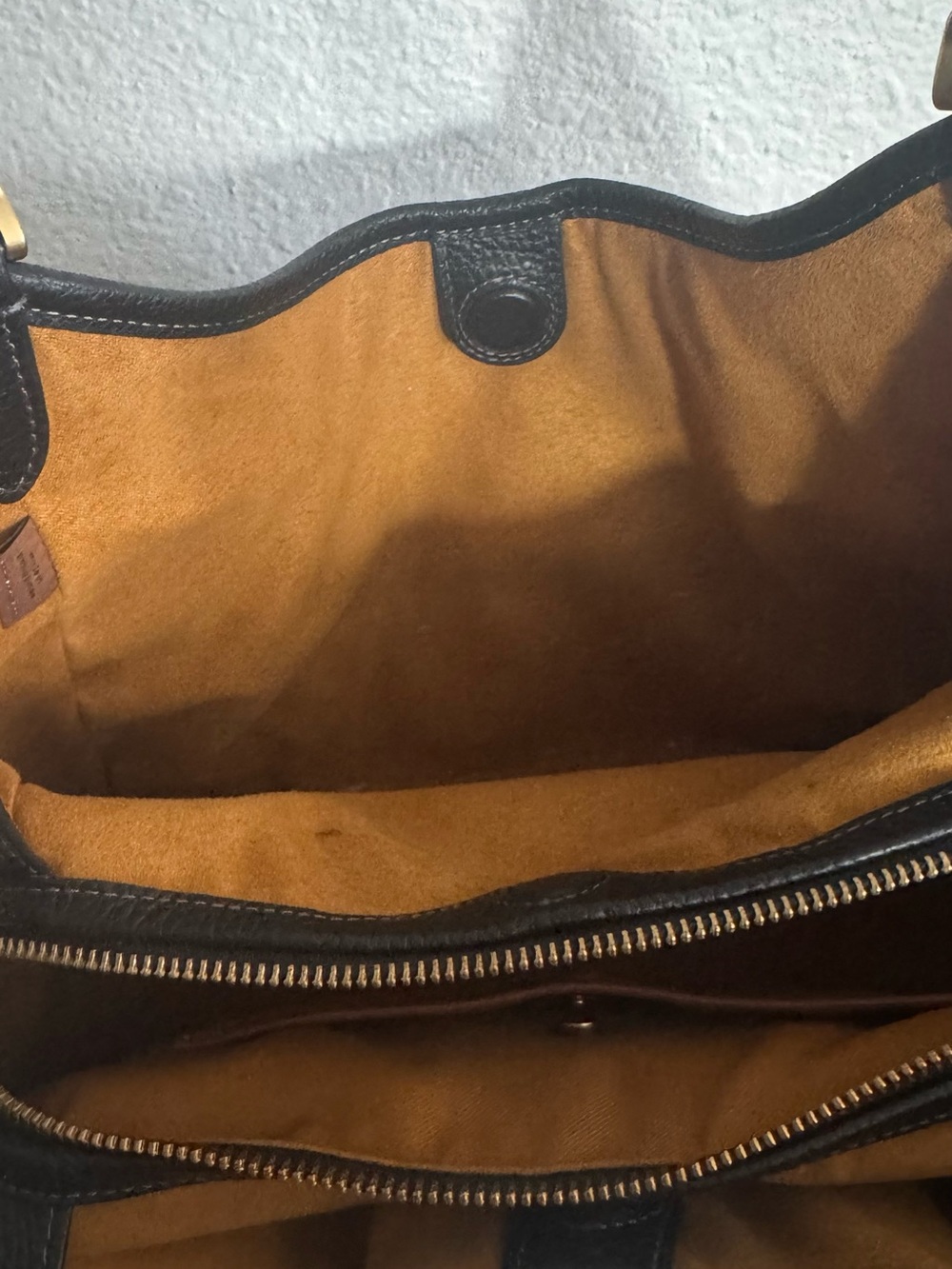 Coach Bella Black Pebbled Leather Shoulder Bag with Gold Accents - Picture 2 of 4